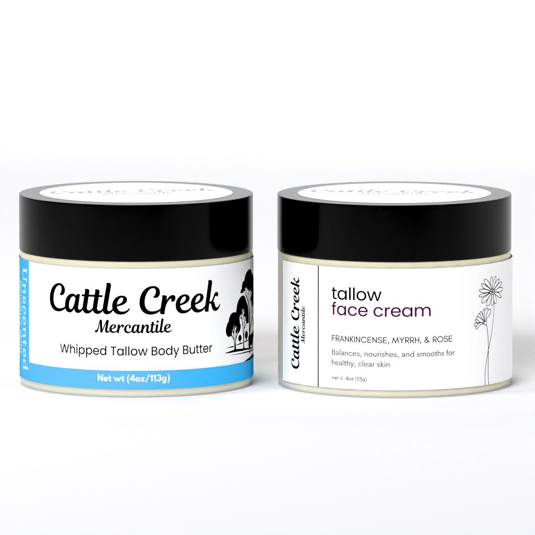 Tallow Face Cream & Body Butter Bundle