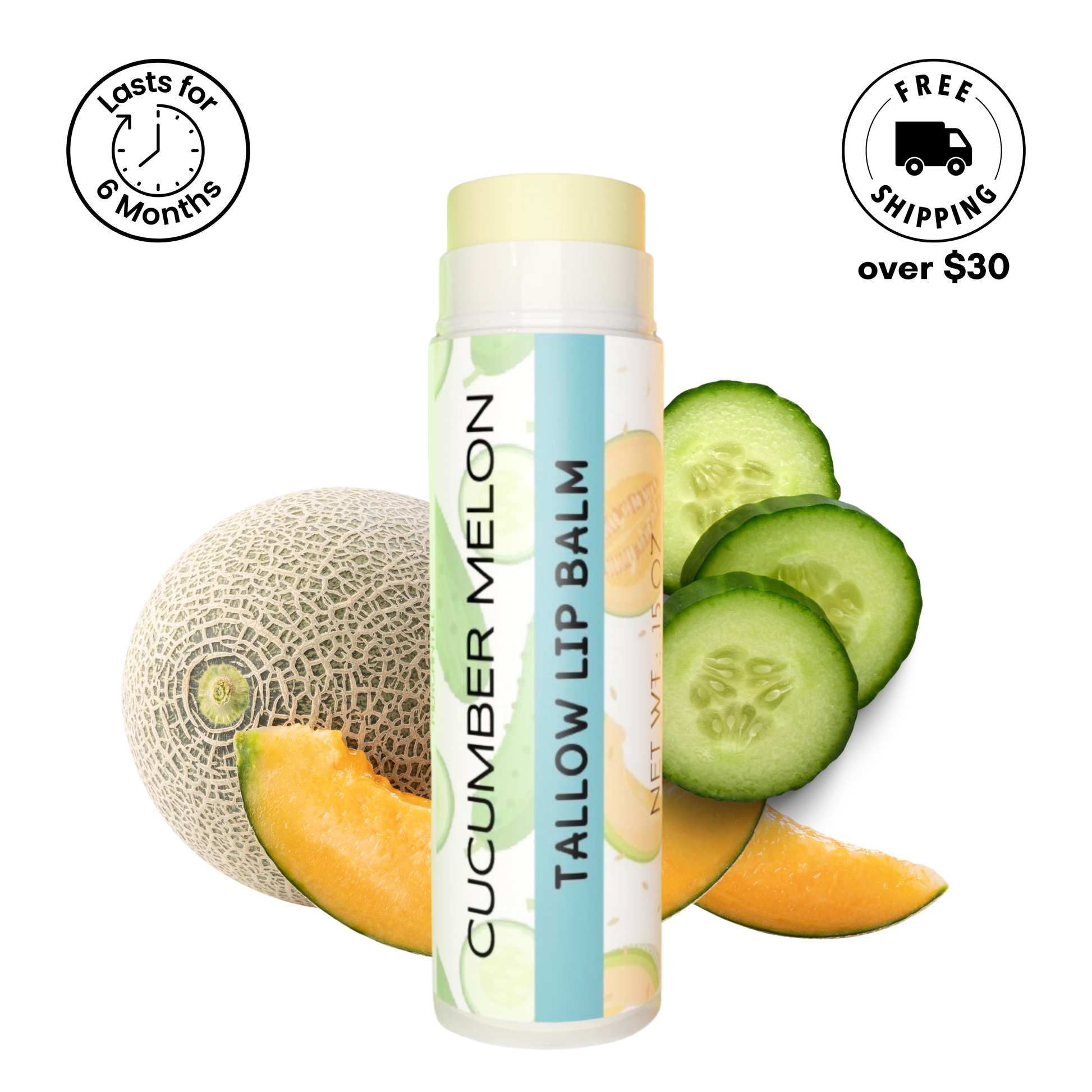 Tallow Lip Balm by Cattle Creek Mercantile, crafted with 100% grass-fed tallow, available in multiple flavors, deeply hydrating and nourishing for dry lips.