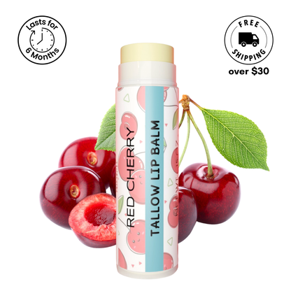 Tallow Lip Balm by Cattle Creek Mercantile, crafted with 100% grass-fed tallow, available in multiple flavors, deeply hydrating and nourishing for dry lips.