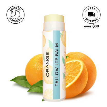 Tallow Lip Balm by Cattle Creek Mercantile, crafted with 100% grass-fed tallow, available in multiple flavors, deeply hydrating and nourishing for dry lips.