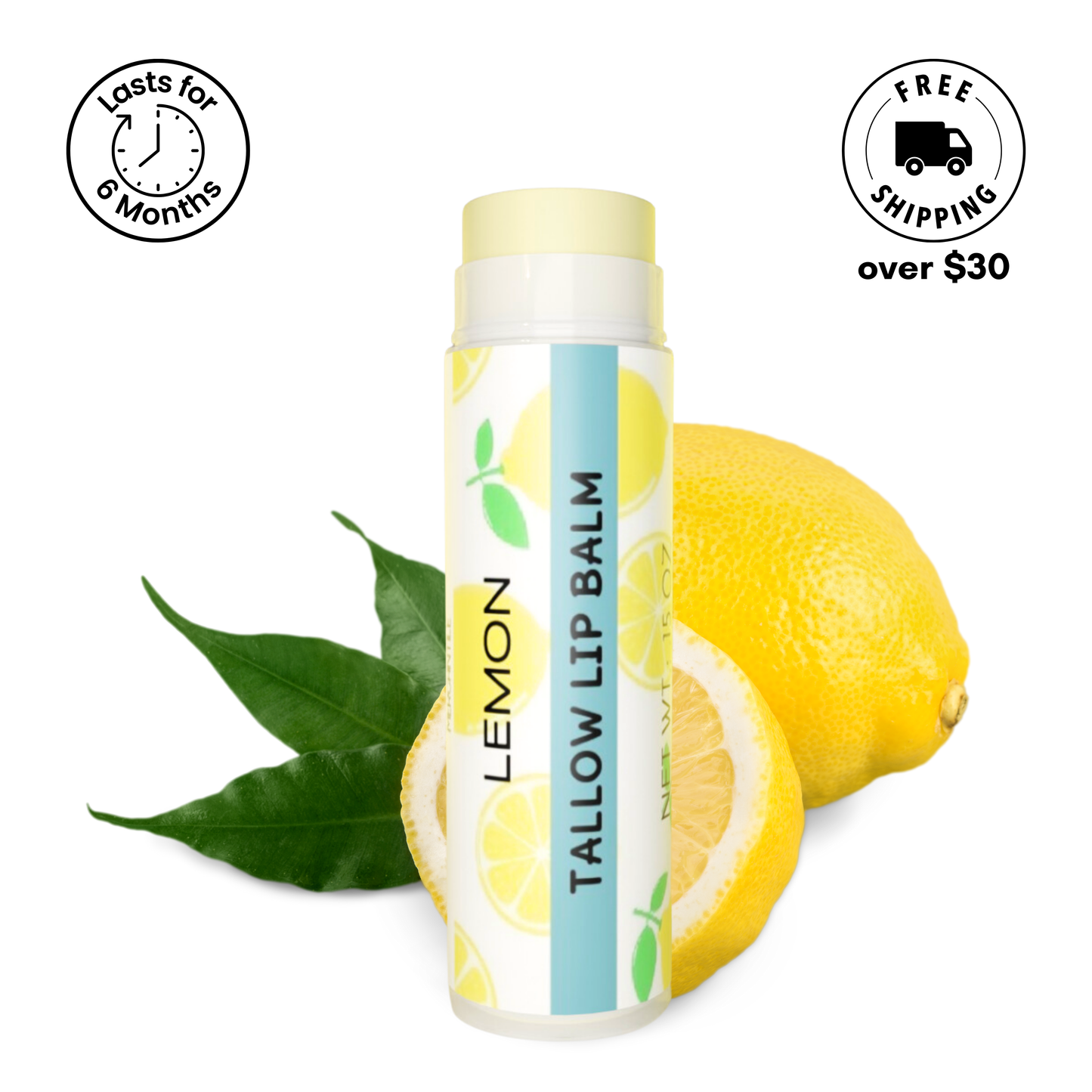 Tallow Lip Balm by Cattle Creek Mercantile, crafted with 100% grass-fed tallow, available in multiple flavors, deeply hydrating and nourishing for dry lips.