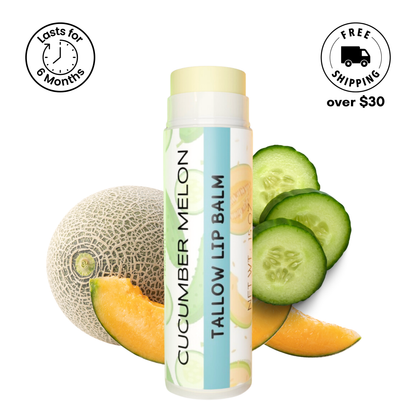 Tallow Lip Balm by Cattle Creek Mercantile, crafted with 100% grass-fed tallow, available in multiple flavors, deeply hydrating and nourishing for dry lips.
