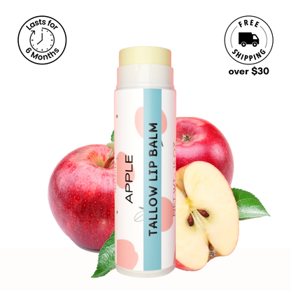 Tallow Lip Balm by Cattle Creek Mercantile, crafted with 100% grass-fed tallow, available in multiple flavors, deeply hydrating and nourishing for dry lips.