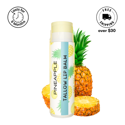 Tallow Lip Balm by Cattle Creek Mercantile, crafted with 100% grass-fed tallow, available in multiple flavors, deeply hydrating and nourishing for dry lips.