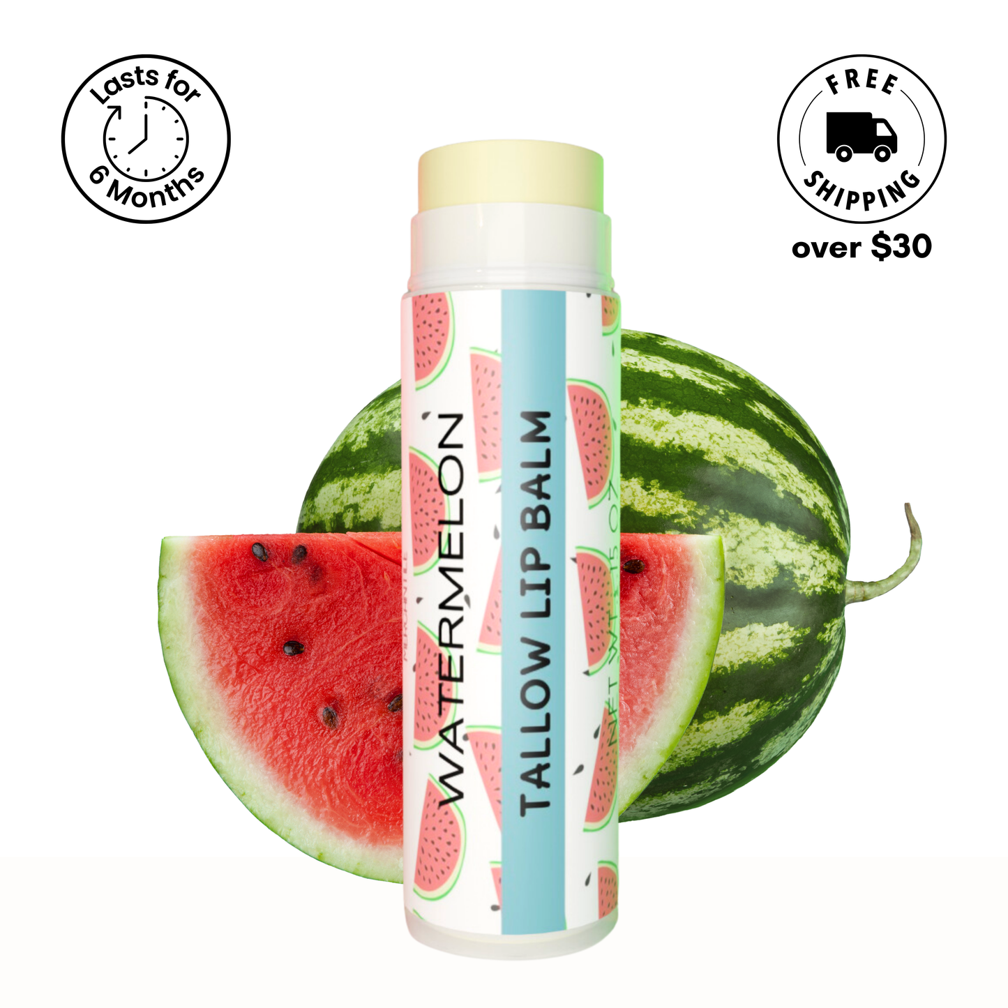 Tallow Lip Balm by Cattle Creek Mercantile, crafted with 100% grass-fed tallow, available in multiple flavors, deeply hydrating and nourishing for dry lips.